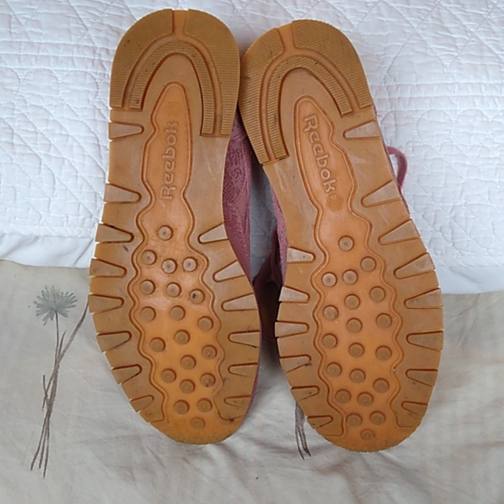 💗Reebok Clean Exotics Leather Classic Trainers Shoes. Women's 8.5 Sandy Rose - Picture 7 of 14